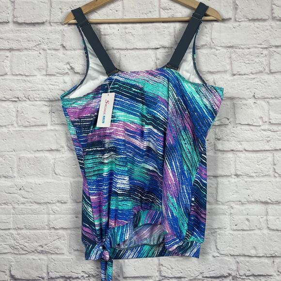 J5024 Smudge life swim top with a side-tie hemline size 2XL - Picture 5 of 5